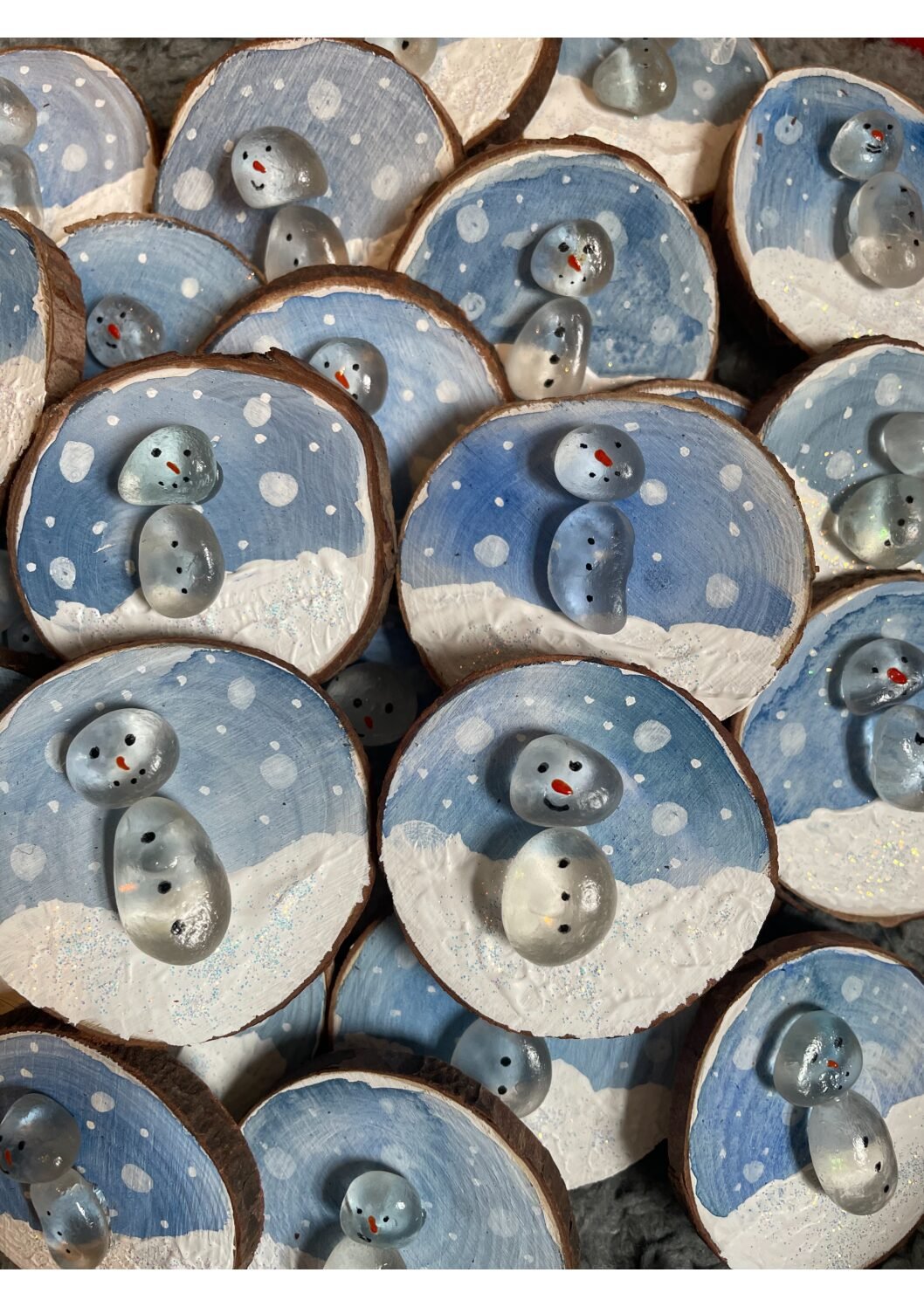 Sea Glass Snowman Magnet