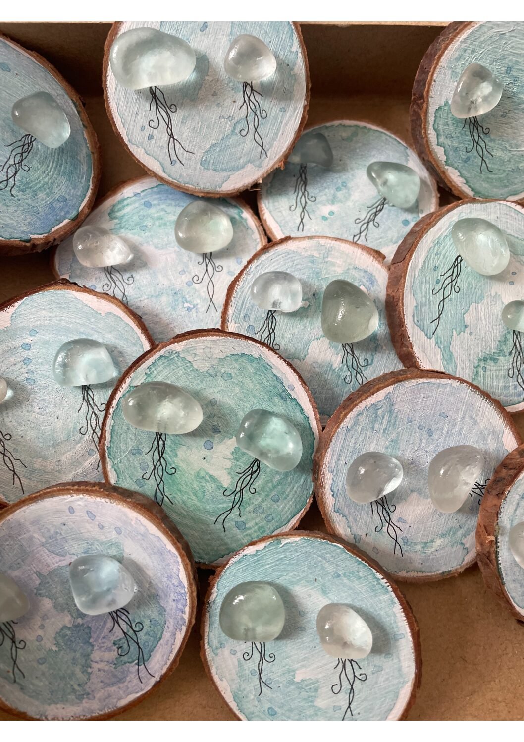 Sea Glass Jellyfish Magnet