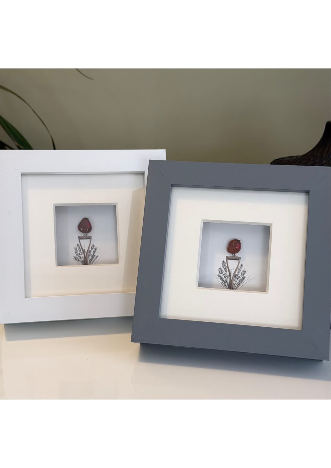 4x4" Sea Glass Robin Frame