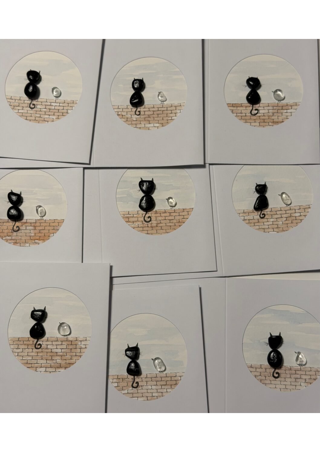 A6 Sea Glass Cat Card