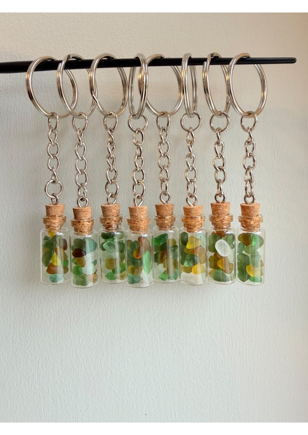 Sea Glass Miniature bottle keychain