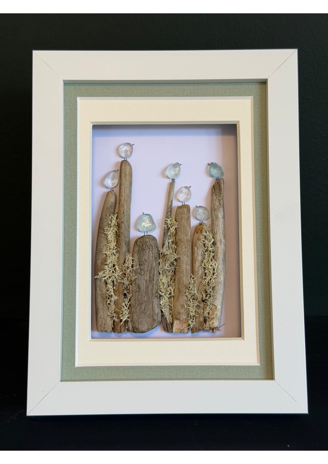 5x7" Vertical Seaglass Birds
